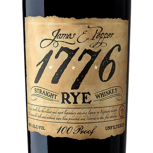 James E. Pepper 1776 100 Proof Straight Rye Whiskey